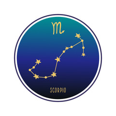 Scorpio. Zodiac constellation scorpio. Vector color illustration. Scorpio constellation and sign
