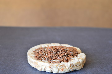 flaxseeds on the white bread