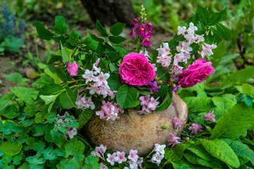 A bouquet of fresh garden flowers