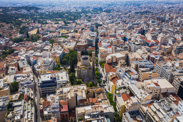 Aerial view of Metropolitan Cathedral of Athens