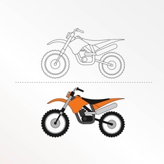 Cute Motorcycle Vector Illustration for kids color book