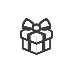 Gift Box Icon. Gift Box Icon on white background drawing by illustration