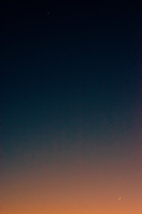 Venus and Moon in twilight sky