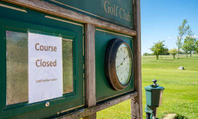 Golf course closed due to COVID-19 pandemic, United Kingdom