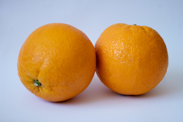 Oranges on a white isolated background