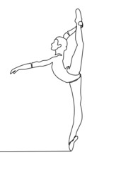 One continuous line drawing, dacing