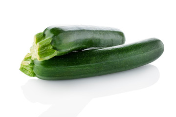 Courgette. Two courgette on a white background. (Tr - kabak)
