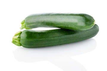 Courgette. Two courgette facing back on a white background. (Tr - kabak)
