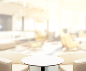 Table Top And Blur Living Room The Background