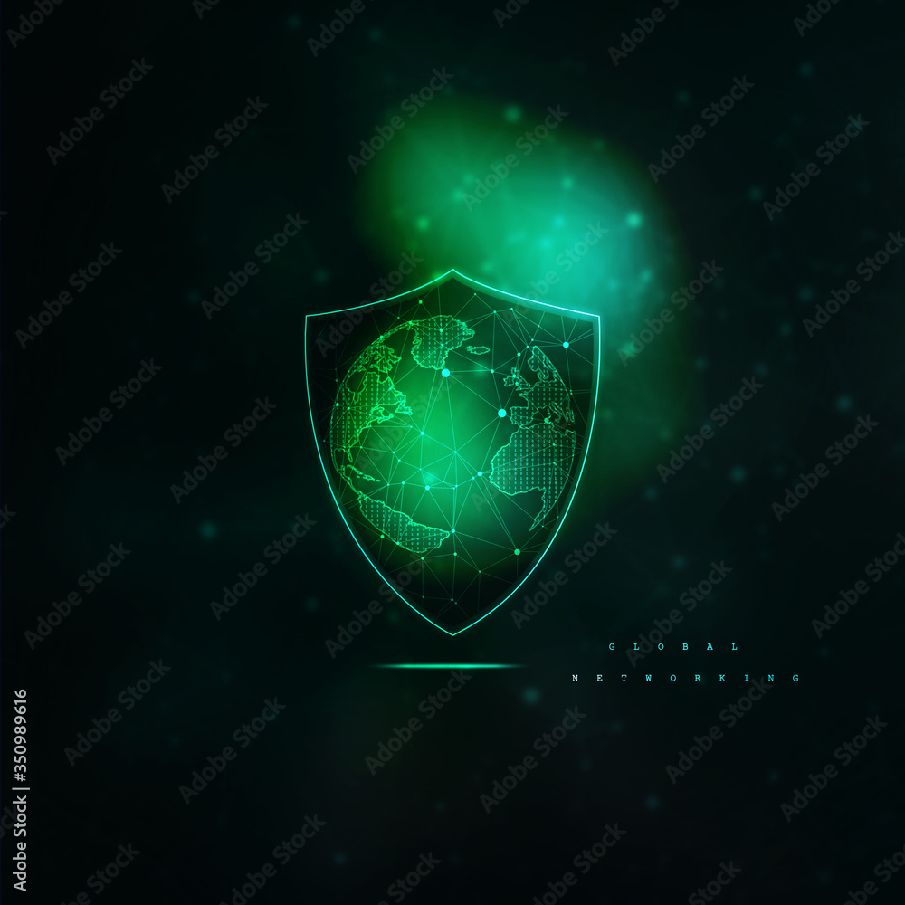 Sticker 2d illustration security concept - shield