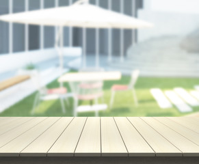 Table Top And Blur Living Room Of Background