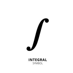 Integral symbol. Integral icon isolated on white background. Math sign, vector icon. Mathematic symbol, vector illustration, simple element.
