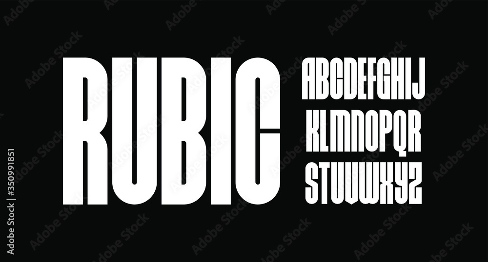 Wall mural rubic, bold condensed font for poster and head line 