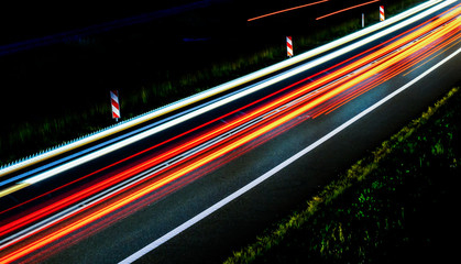 Fototapeta na wymiar lights of cars with night.long exposure