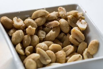 Close up of a bowl of peanuts