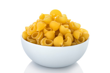 Elbows pasta in white bowl, on white background (Tr- makarna)
