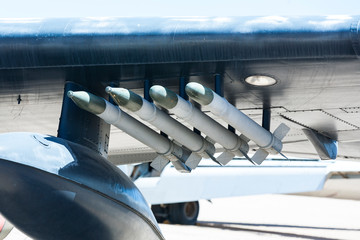 aircraft missiles at the wing of a fighter