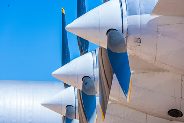 propeller of an old military aircraft