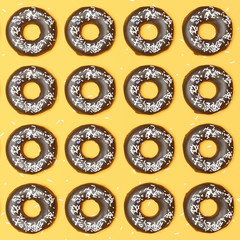 Donuts pattern seamless | brown yellow | chocolate