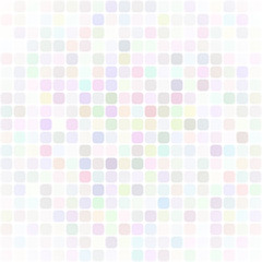 Abstract illustration of small multicolored squares or pixels on white background
