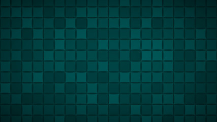 Abstract background of small squares or pixels in dark turquoise colors