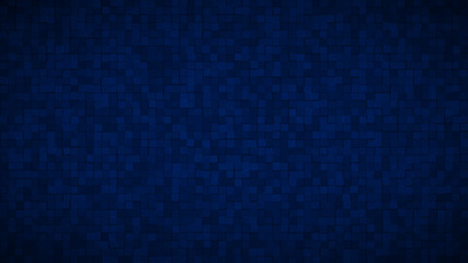 Abstract background of small squares or pixels in dark blue colors