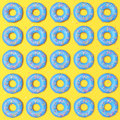 Donuts pattern seamless | blue yellow