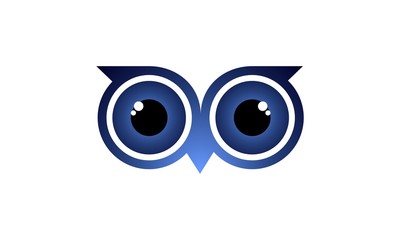 cartoon, eye, cute, illustration, owl, animal, eyes, face, blue, isolated, vector, bird, funny, abstract, monster, character, cat, smile, icon