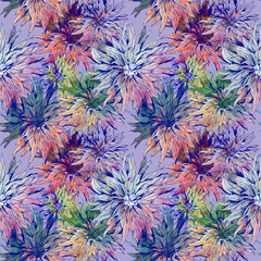 Dahlias Seamless Pattern 