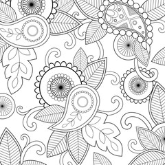 Pattern with linear ornanent elements on a white background. Ornamental pattern for greeting card, scrapbooking, invitation, wallpaper or fabric. Vector illustration