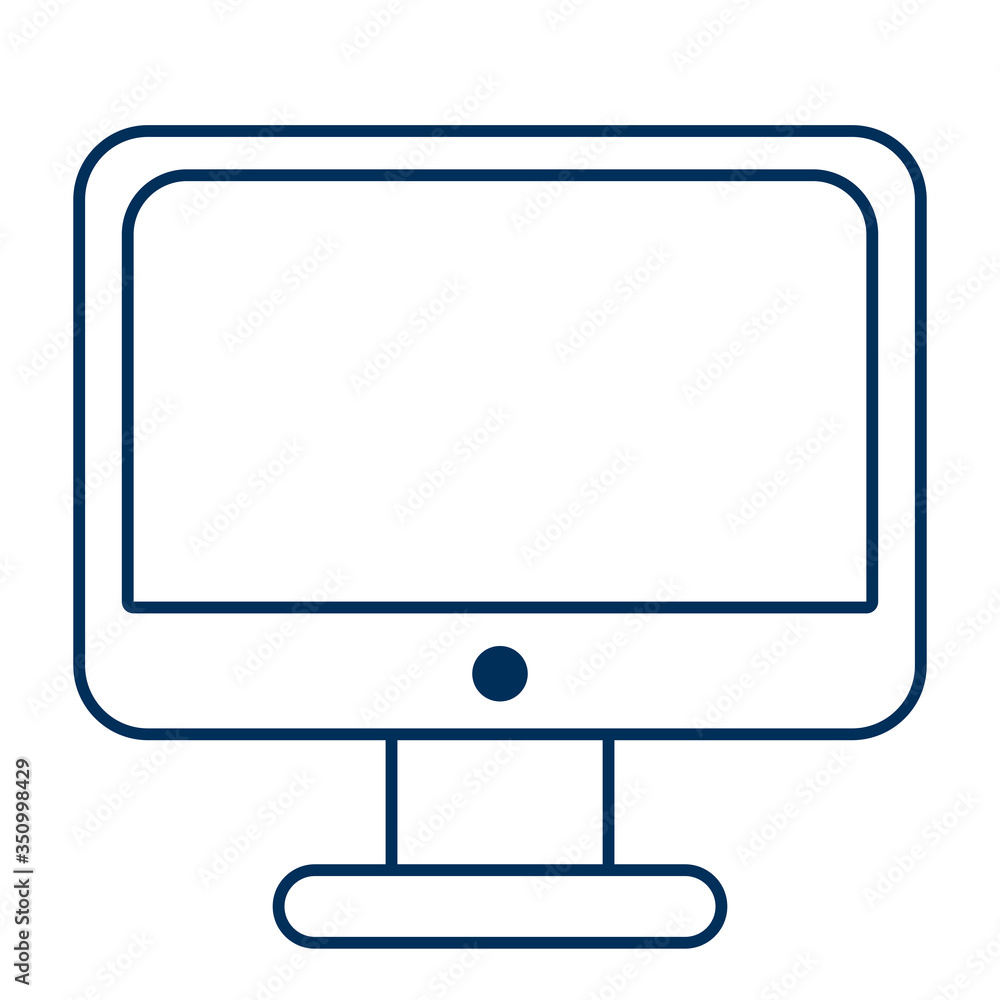 Poster desktop computer monitor isolated icon