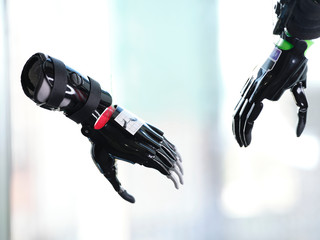 two bionic prostheses soar in the air