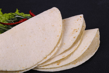 Empty homamade tortilla