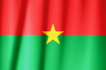 Flag of Burkina Faso - adopted on 4th August 1984. The flag uses the Pan-African colors, reflecting both a break with its colonial past and its unity with other African ex-colonies.