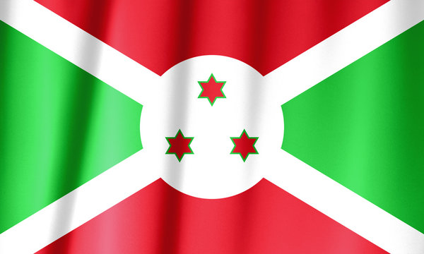 Flag of Burundi waving. National Burundi Flag for Independence day.