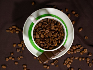coffee Cup with coffee and chocolate