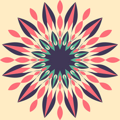 Round Boho Native Vector Decor