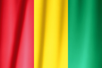 Silk Flag of Guinea . Guinea Flag of Silk Fabric