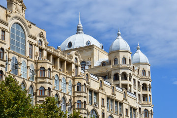 Fototapeta na wymiar Azerbaijan. Beautiful building on the street Fizuli, house 53 in Baku