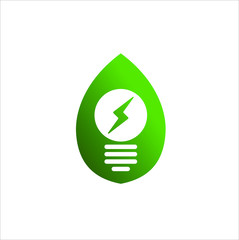 Natural Green Eco  Energy Logo Design Vector Illustration
