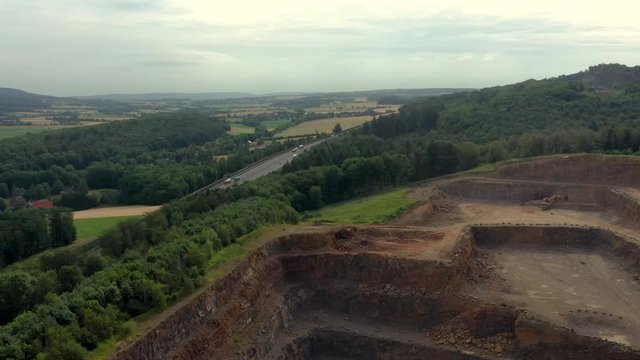 Aerial view of excavations in rular area of Rinteln, Germany	
