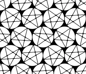 Behang Vector geometrische naadloze patroon. Moderne geometrische achtergrond met cirkels. © alla_ko