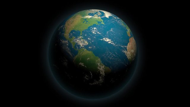 Planet Earth from Space Isolated on Black. Seamless Loop 3D Animation. HD and 4K High Definition. Parts of the Image Provided by NASA.