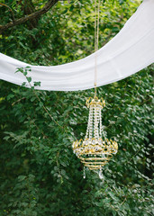 Wedding eco-decor, gardening, landscape design, engagement concept.