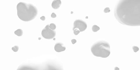 Naklejka na ściany i meble grey 3d liquid bubbles abstract background with empty blank copyspace to add your content 3d rendering illustration