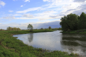 Fototapeta na wymiar Spring landscape with river