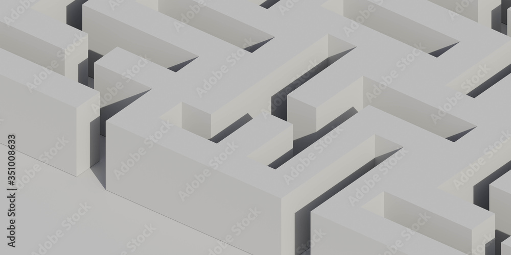 Poster abstract modern technology background rendering 3d illustration cubic mesh maze geometric design