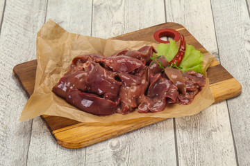 Raw chicken liver ready for cooking