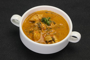 Traditional thai curry chicken soup