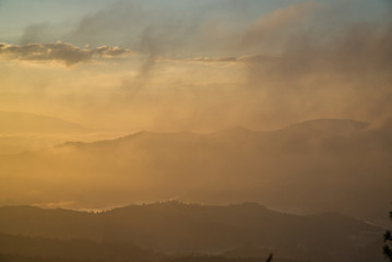 fog over the mountains